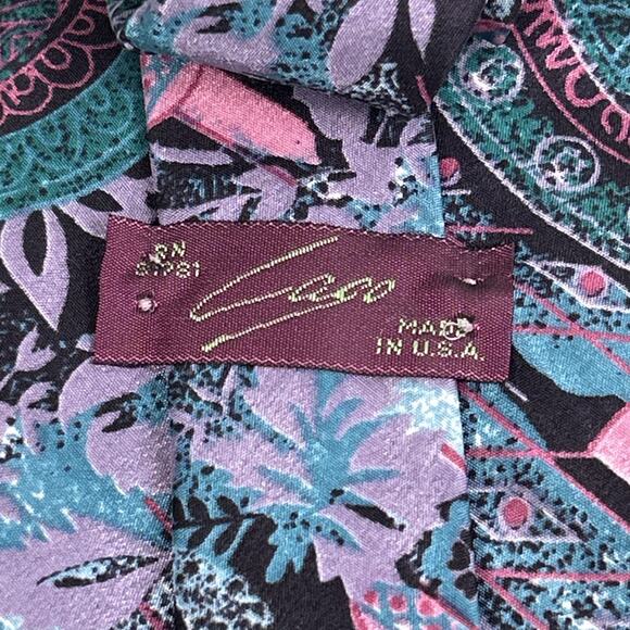 Men’s Tie Lot Abstract Geometric Shapes Lago Deco Mode Martin Wong Collection - Picture 3 of 8